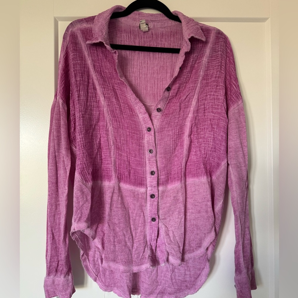 we the free gauzy flowy button down